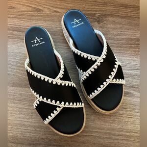 Aquatalia Sylvie Platform Espadrille Slide Sandal